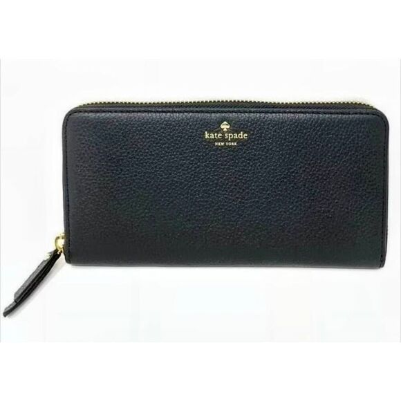 KATE SPADE Larchmont Avenue Neda Black Pebbled Leather Wallet - Picture 1 of 10